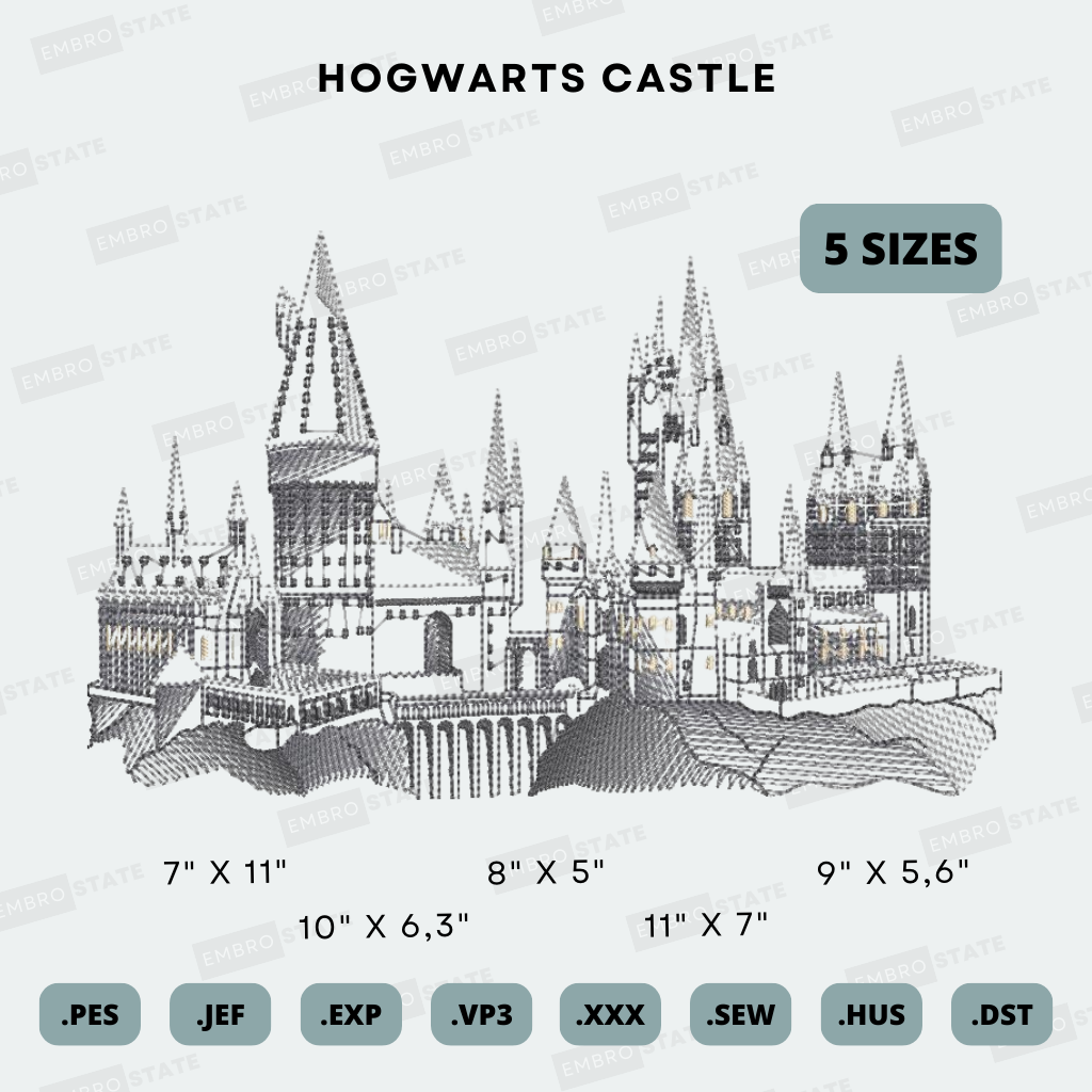 HOGWARTS CASTLE EMBROIDERY DESIGN