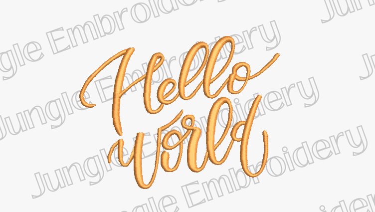 Hello World Embroidery Design