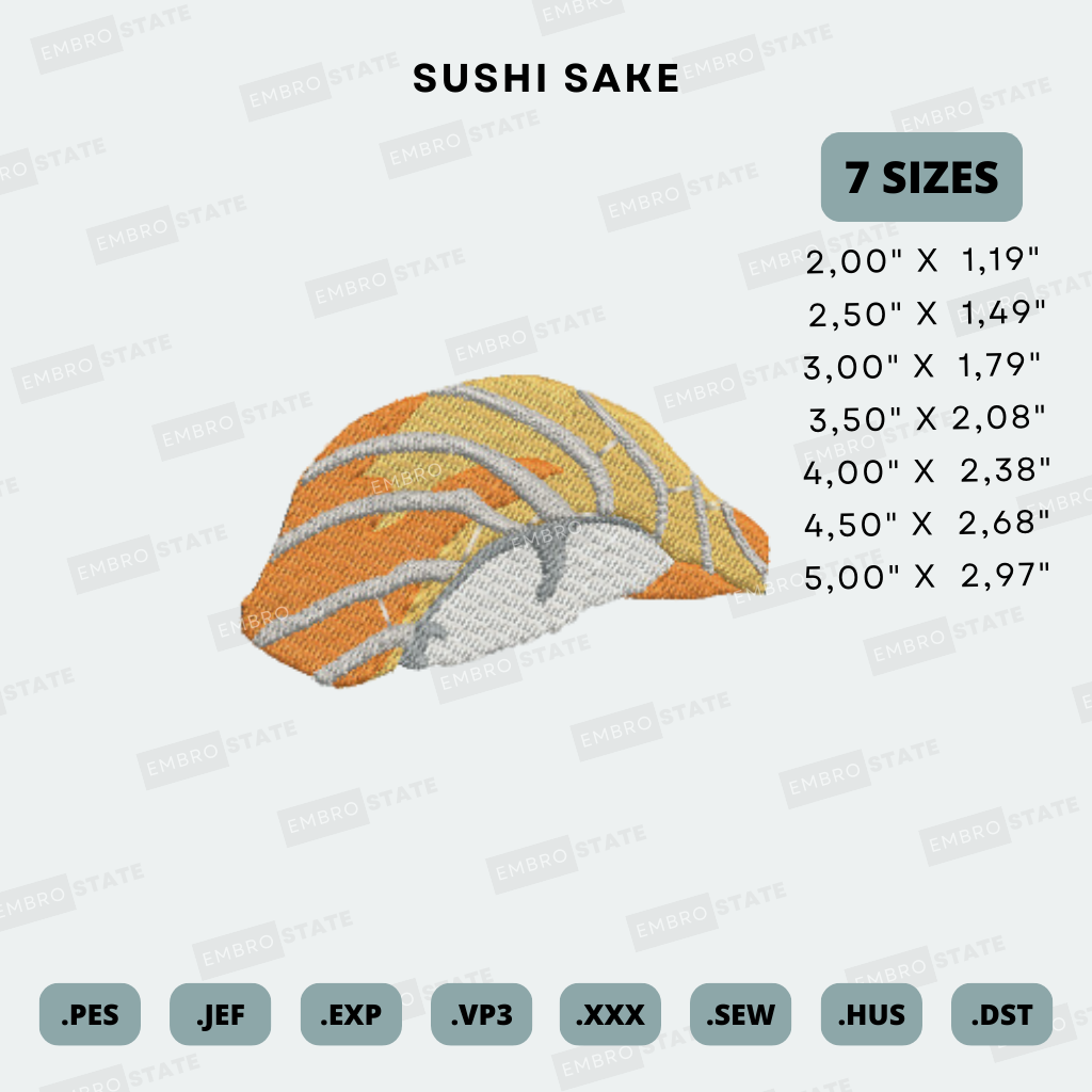 Sushi Sake EMBROIDERY DESIGN