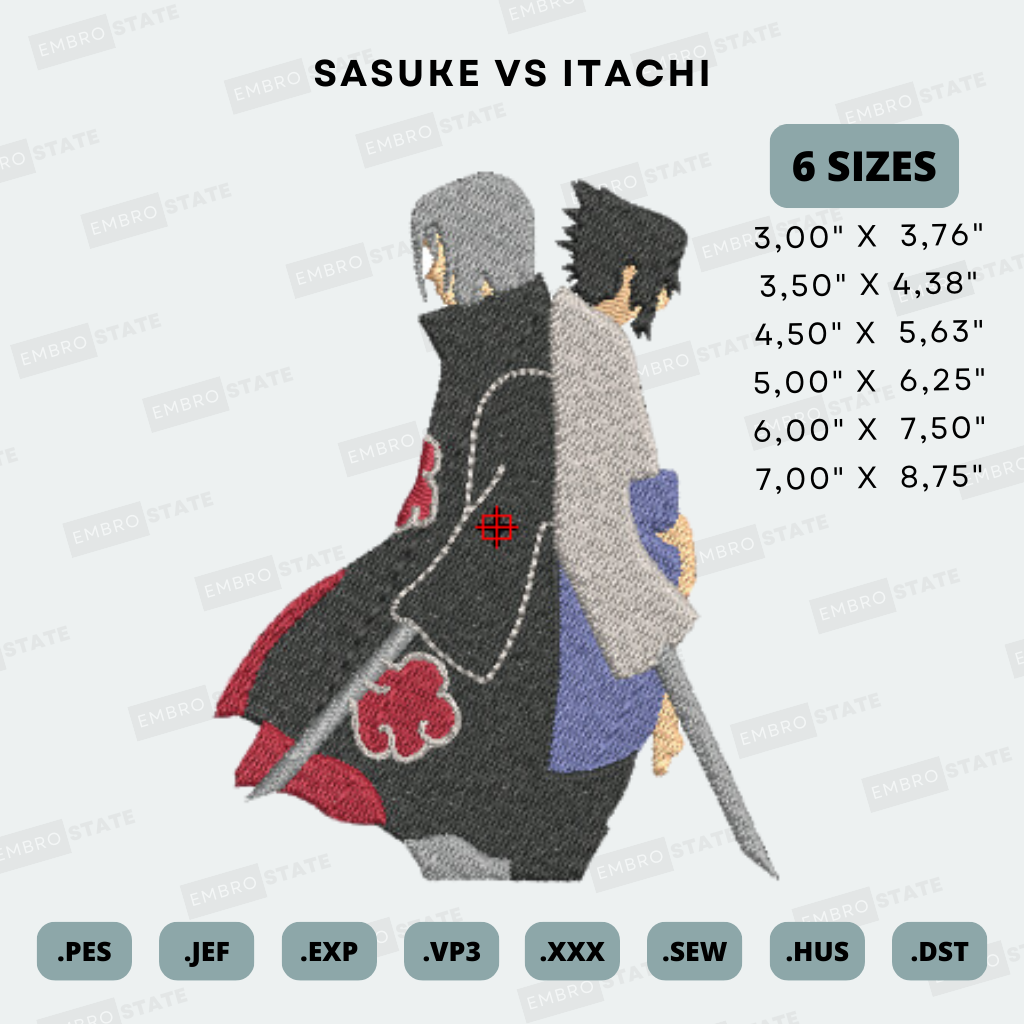 Sasuke VS Itachi - EMBROIDERY DESIGN