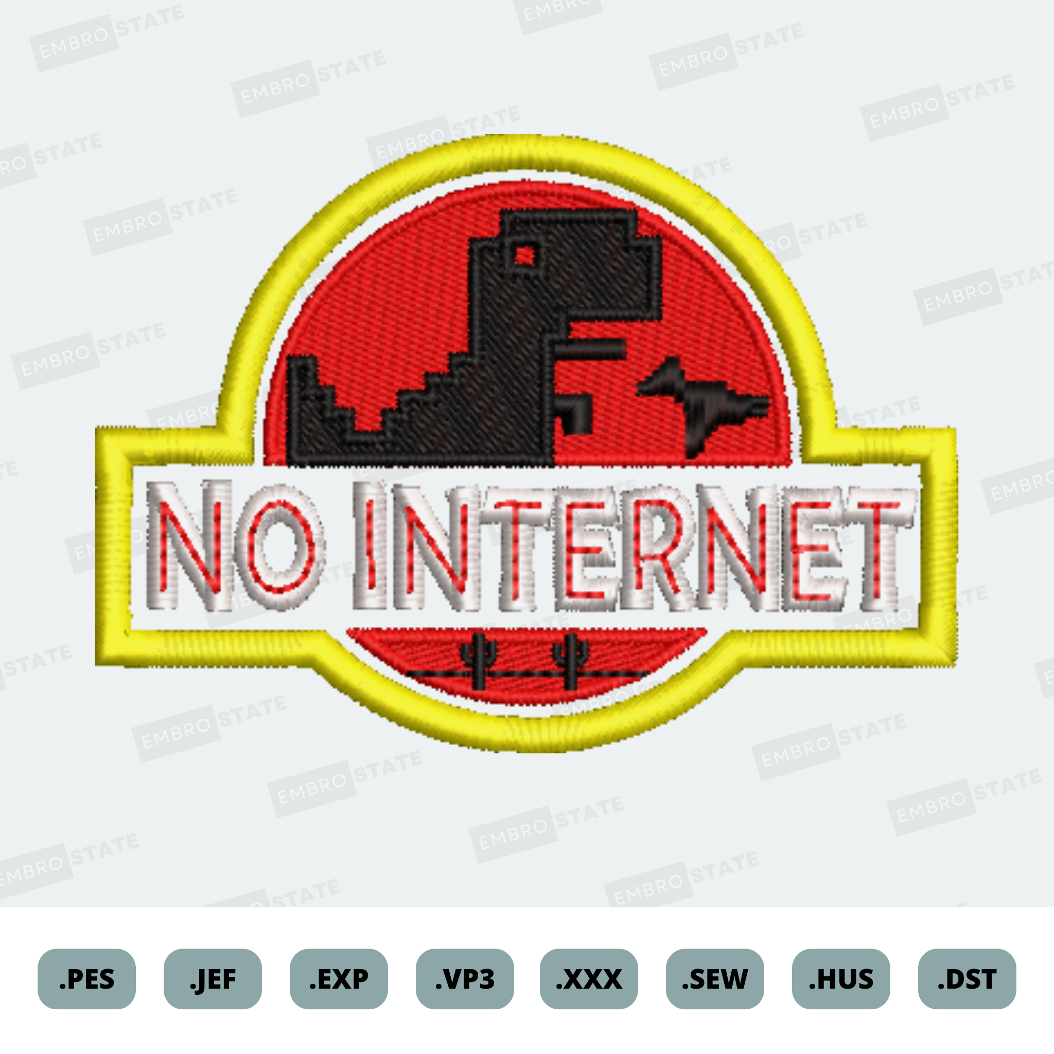 Jurassic No Internet - EMBROIDERY DESIGN